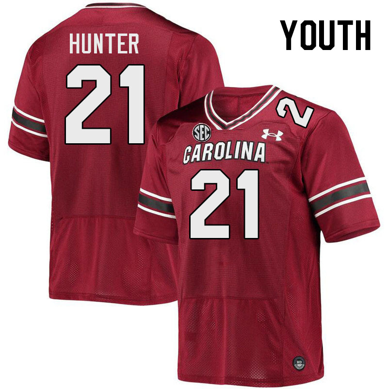 Youth #21 Kelvin Hunter South Carolina Gamecocks College Football Jerseys Stitched-Garnet